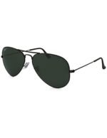 Anteojos Lentes de Sol Ray Ban Aviator Rb3025 002 58-14  Negro/Verde Polarizado - Imagen 4