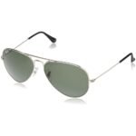 Anteojos Lentes de Sol Ray Ban Aviator Rb3025 Polarizado Plata/Verde 62-14