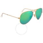 Anteojos Lentes de Sol Ray Ban Aviator RB3025 Espejo dorado mate/verde 58-14