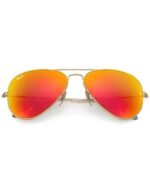 Anteojos Lentes de Sol Ray Ban Aviator RB3025 Espejo dorado mate/naranja 58-14 - Imagen 2
