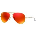 Anteojos Lentes de Sol Ray Ban Aviator RB3025 Espejo dorado mate/naranja 62-14