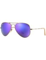 Anteojos Lentes de Sol Ray Ban Aviator RB3025 Espejo de bronce/violeta 58-14 - Imagen 2