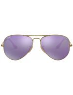 Anteojos Lentes de Sol Ray Ban Aviator RB3025 Espejo de bronce/violeta 58-14 - Imagen 3