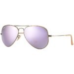 Anteojos Lentes de Sol Ray Ban Aviator RB3025 Espejo color bronce y lila 58-14