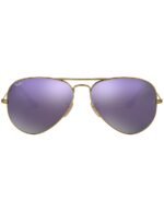 Anteojos Lentes de Sol Ray Ban Aviator RB3025 Espejo color bronce y lila 58-14 - Imagen 5