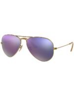 Anteojos Lentes de Sol Ray Ban Aviator RB3025 Espejo color bronce y lila 58-14 - Imagen 6