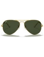 Anteojos Lentes de Sol Ray Ban Aviator RB3025 W3234 55-14  Clásico dorado/verde - Imagen 2