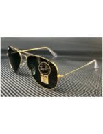 Anteojos Lentes de Sol Ray Ban Aviator RB3025 W3234 55-14  Clásico dorado/verde - Imagen 7