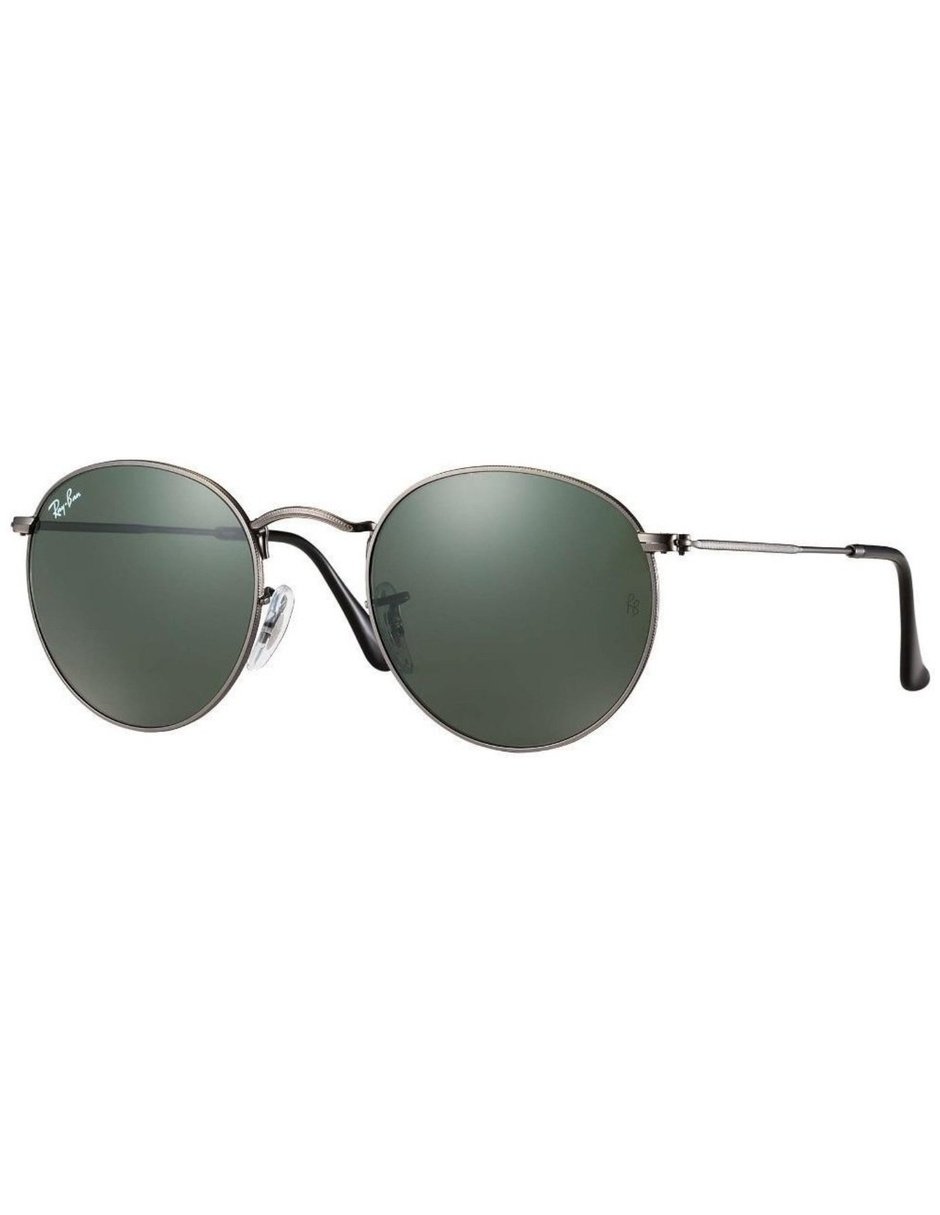 RB3447_029_53-21_1 Anteojos Lentes de Sol Ray Ban Round Metal RB3447 029 53-21 Gunmetal mate/verde - Imagen 1