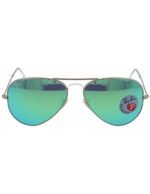 Anteojos Lentes de Sol Ray Ban Round Metal Rb3447 Polarizado Dorado/Verde 50-21 - Imagen 3