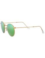 Anteojos Lentes de Sol Ray Ban Round Metal Rb3447 Polarizado Dorado/Verde 50-21 - Imagen 5