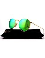 Anteojos Lentes de Sol Ray Ban Round Metal Rb3447 Polarizado Dorado/Verde 50-21 - Imagen 6