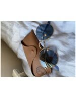 Anteojos Lentes de Sol Ray Ban Round Metal RB3447 9196R5 47-21  Oro pulido/azul - Imagen 7