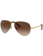 Anteojos Lentes de Sol Ray Ban Aviator RB3449 00113 59-14 Degrade dorado/marrón - Imagen 2