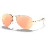 Anteojos Lentes de Sol Ray Ban Aviator RB3449 0012Y 59-14 Espejo dorado y cobre