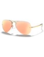 Anteojos Lentes de Sol Ray Ban Aviator RB3449 0012Y 59-14 Espejo dorado y cobre