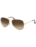 Anteojos Lentes de Sol Ray Ban Aviator Flat RB3513 Degrade dorado/marrón 58