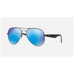 Anteojos Lentes de Sol Ray Ban Aviator RB3523 Espejo azul/metal mate 59-17