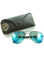 Anteojos Lentes de Sol Ray Ban Aviator RB3523 Espejo azul/metal mate 59-17 - Imagen 7