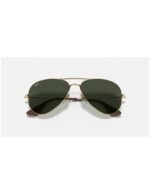 Anteojos Lentes de Sol Ray Ban Aviator RB3558 001/71 58-14 Clásico dorado/verde - Imagen 7