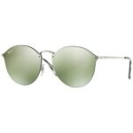 Anteojos Lentes de Sol Ray Ban Blaze Round RB3574N Espejo verde oscuro 59-14
