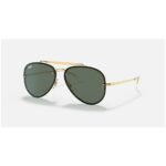 Anteojos Lentes de Sol Ray Ban Blaze Aviator RB3584N Clásico dorado/verde 58-13