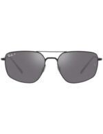 Anteojos Lentes de Sol Ray Ban Classic Rb3666 002K3 56 Negro/Plata Polarizado - Imagen 3