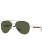 Anteojos Lentes de Sol Ray Ban Aviator RB3675 00131 58-14 Clásico dorado/verde - Imagen 5