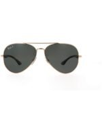 Anteojos Lentes de Sol Ray Ban Aviator Rb3675 001 58-14 Polarizado Dorado/Verde - Imagen 2