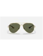 Anteojos Lentes de Sol Ray Ban Aviator Rb3675 001 58-14 Polarizado Dorado/Verde - Imagen 4