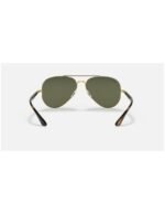 Anteojos Lentes de Sol Ray Ban Aviator Rb3675 001 58-14 Polarizado Dorado/Verde - Imagen 6
