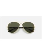 Anteojos Lentes de Sol Ray Ban Aviator Rb3675 001 58-14 Polarizado Dorado/Verde - Imagen 7