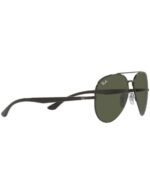 Anteojos Lentes de Sol Ray Ban Aviator Rb3675 002 58-14 Negro/Verde Polarizado - Imagen 3