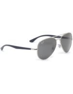 Anteojos Lentes de Sol Ray Ban Aviator RB3675 003B1 58-14 Plata/gris oscuro - Imagen 5