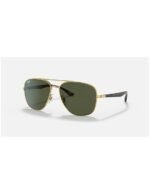 Anteojos Lentes de Sol Ray Ban Classic RB3683 00131 56-15 Clásico dorado/verde - Imagen 2
