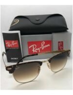 Anteojos Lentes de Sol Ray Ban Clubmaster Metal RB3716 9008 51-21 Habana/Marrón - Imagen 4