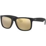 Anteojos Lentes de Sol Ray Ban Justin RB4165F Espejo negro mate/dorado 54-16