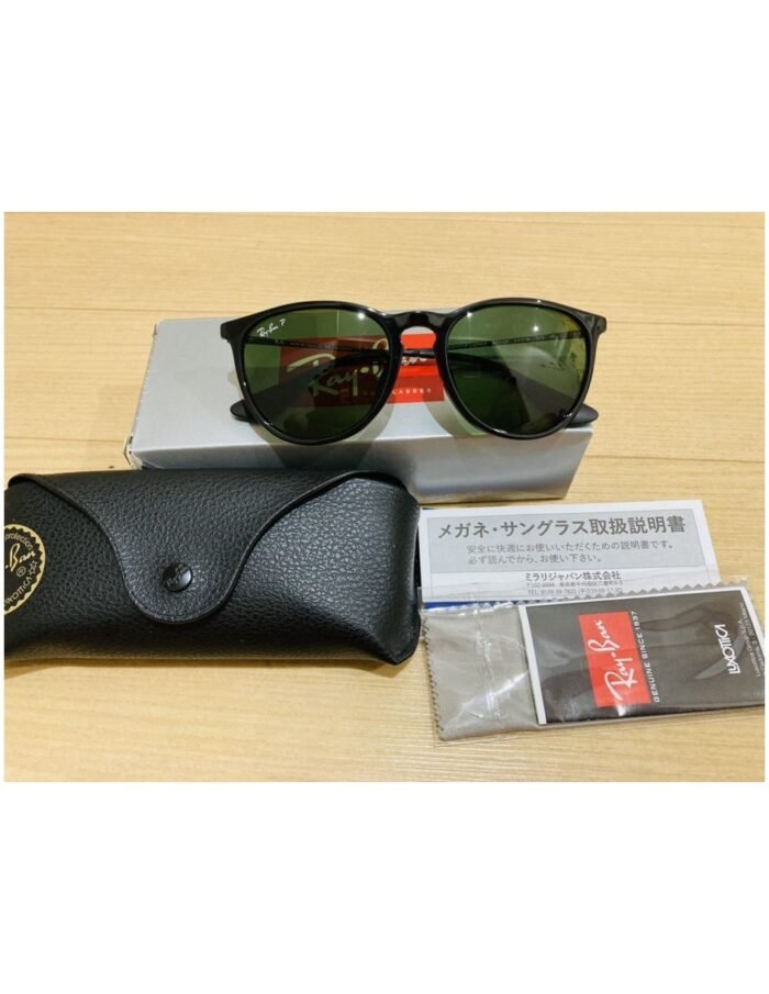 Anteojos Lentes de Sol Ray Ban Erika Rb4171F 6012P 54-18 Polarizado Negro/Verde - Imagen 2