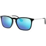 Anteojos Lentes de Sol Ray Ban Chris RB4187F 60155 54-18 Negro mate/azul