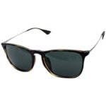 Anteojos Lentes de Sol Ray Ban Chris RB4187F 71071 54-18 Tortuga/verde clásico