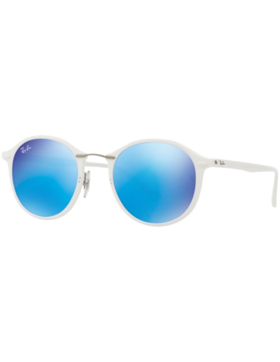 RB4242_671_55_49-21_1 Anteojos Lentes de Sol Ray Ban Classic RB4242 Blanco con espejo azul 49-21 - Imagen 1