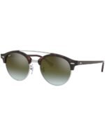 Anteojos Lentes de Sol Ray Ban Clubround Double Bridge RB4346 Negro/Verde 51