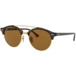 Anteojos Lentes de Sol Ray Ban Clubround Double Bridge RB4346 Tortuga/Marrón 51