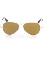Anteojos Lentes de Sol Ray Ban Aviator Rb8029K Oro/Espejo Dorado Polarizado 58 - Imagen 3