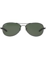 Anteojos Lentes de Sol Ray Ban Aviator Rb8301 002/N5 59 Negro/Verde Polarizado - Imagen 2
