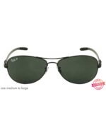 Anteojos Lentes de Sol Ray Ban Aviator Rb8301 002/N5 59 Negro/Verde Polarizado - Imagen 4
