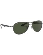Anteojos Lentes de Sol Ray Ban Aviator Rb8301 002/N5 59 Negro/Verde Polarizado - Imagen 5