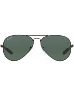 Anteojos Lentes de Sol Ray Ban Aviator Rb8307 Negro/Verde Polarizado 58-14 - Imagen 5