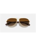 Anteojos Lentes de Sol Ray Ban Carbon Fibre RB8313 Dorado/Degrade marrón  61-13 - Imagen 7