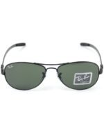 Anteojos Lentes de Sol Ray Ban Carbon Fibre RB8313 002 61-13 Negro/Verde - Imagen 4